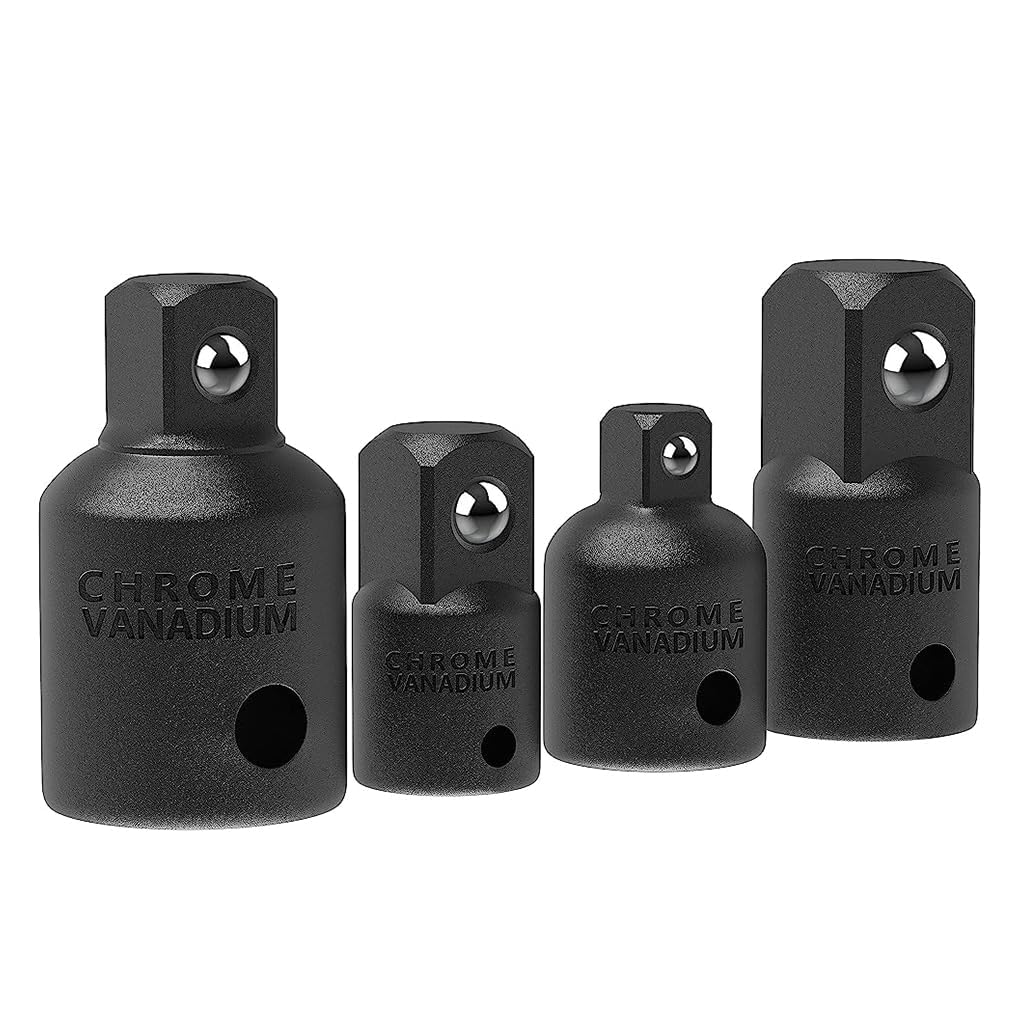 Serplex 4pcs Socket Adapter and Reducer Set Chrome-vanadium Steel Impact Socket Adapter Set 4 Sizes Including 3/8 Serplex 4pcs Socket Adapter and Reducer Set Chrome-vanadium Steel Impact Socket Adapter Set 4 Sizes Including 3/8